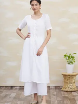 White Shree Ram Boota Suit Set