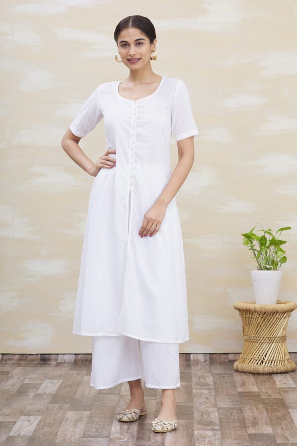 White Shree Ram Boota Suit Set