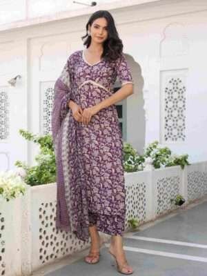 cotton wine alia suit set