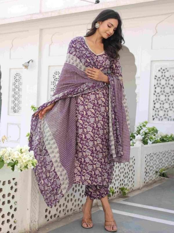 cotton wine alia suit set