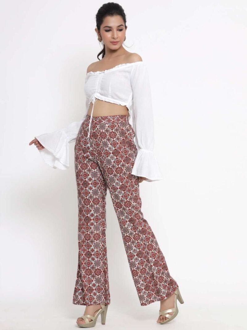 White Crop Top Palazo - Image 2