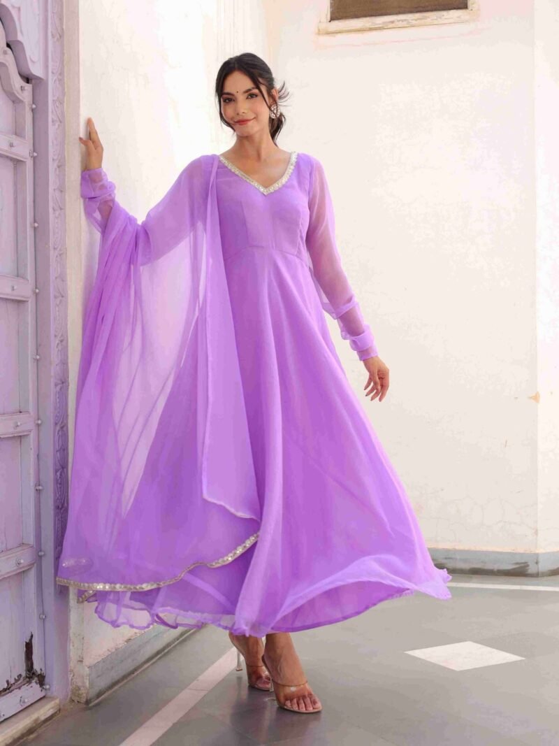 Georgette Lavender Suit Set