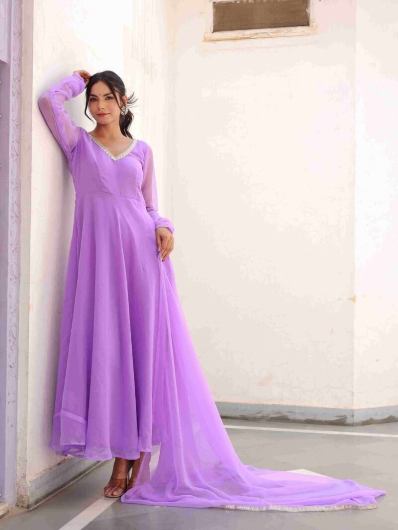 Georgette Lavender Suit Set - Image 4