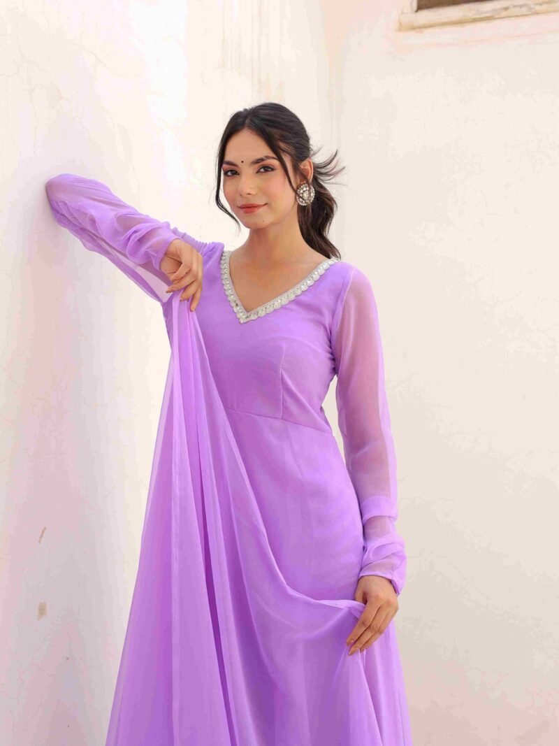 Georgette Lavender Suit Set - Image 6