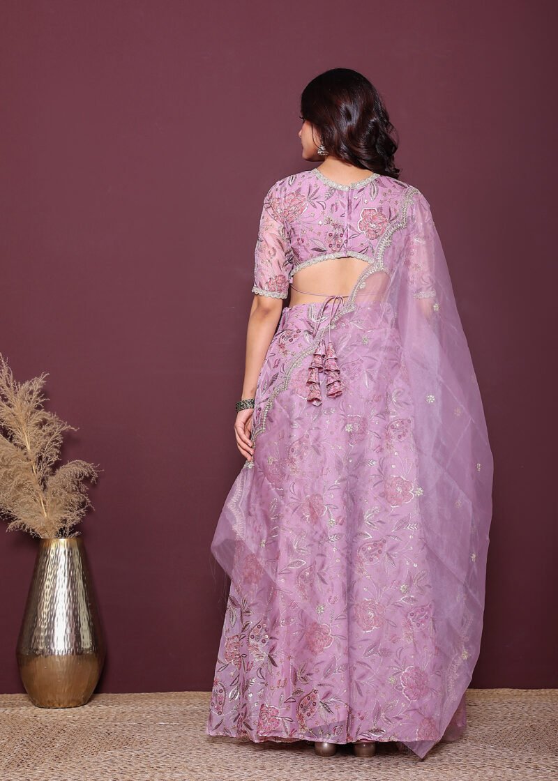 Organza embroidered lehenga set