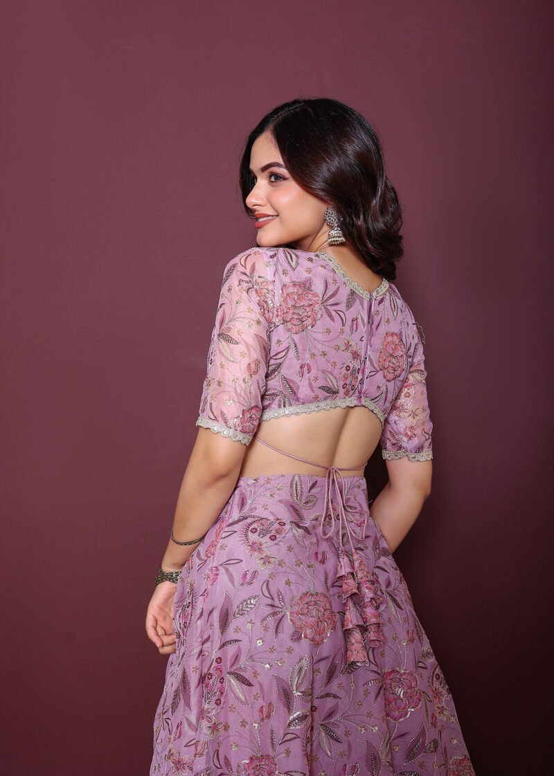 Organza embroidered lehenga set