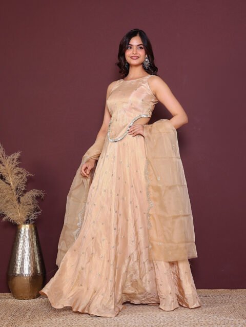 Home 14 Beige embroidered lehenga set
