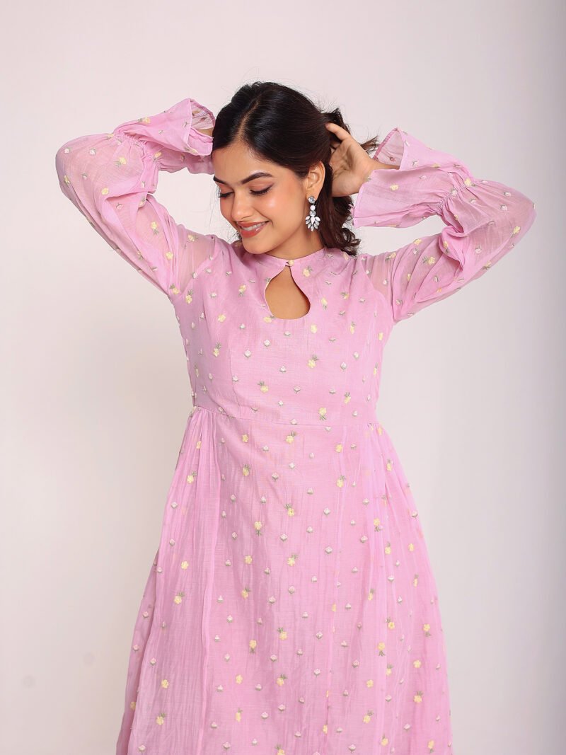Pink mulmul suit set