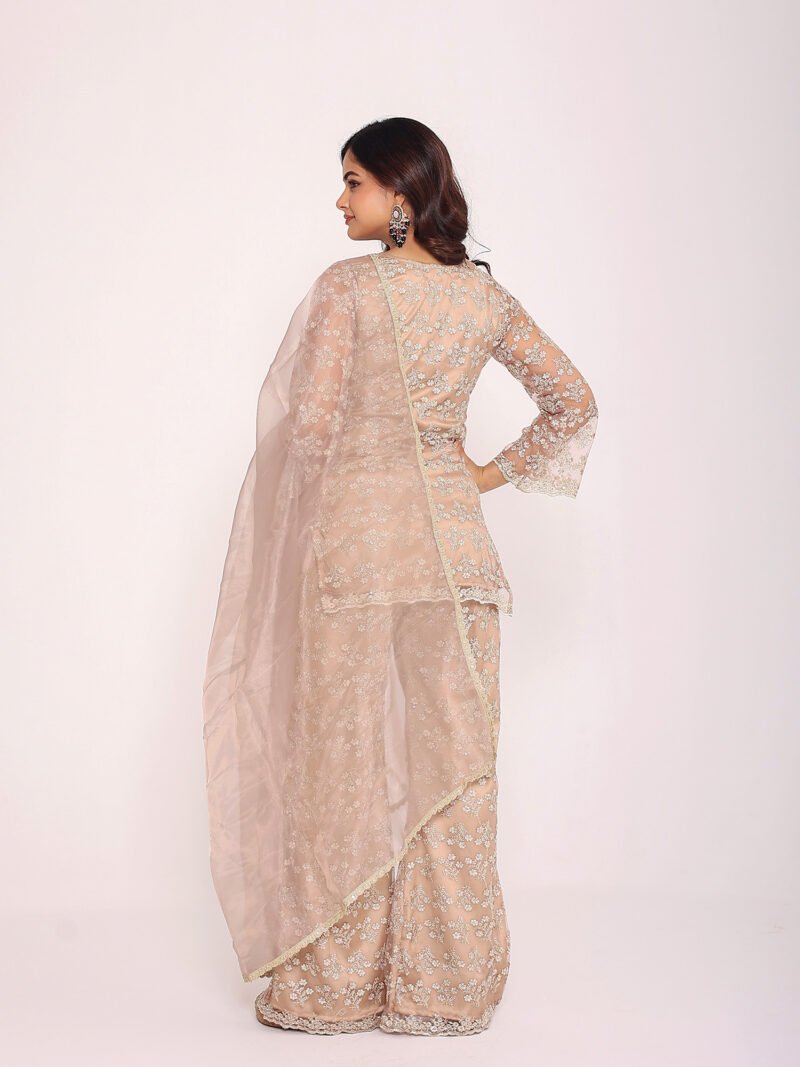 Beige net suit set