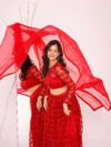 Red net lehenga set