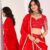 Red brocade lehenga set