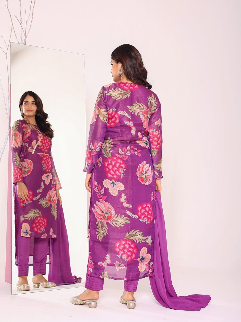 Purple print suit set
