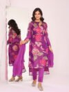Purple print suit set