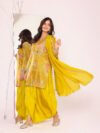 Yellow print suit set
