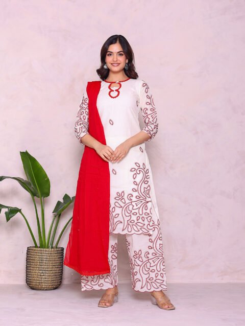Kora red suit set