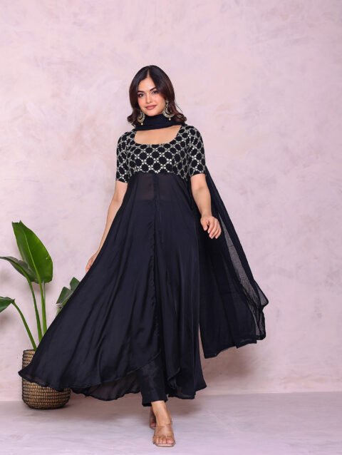 Black Silk Suit Set